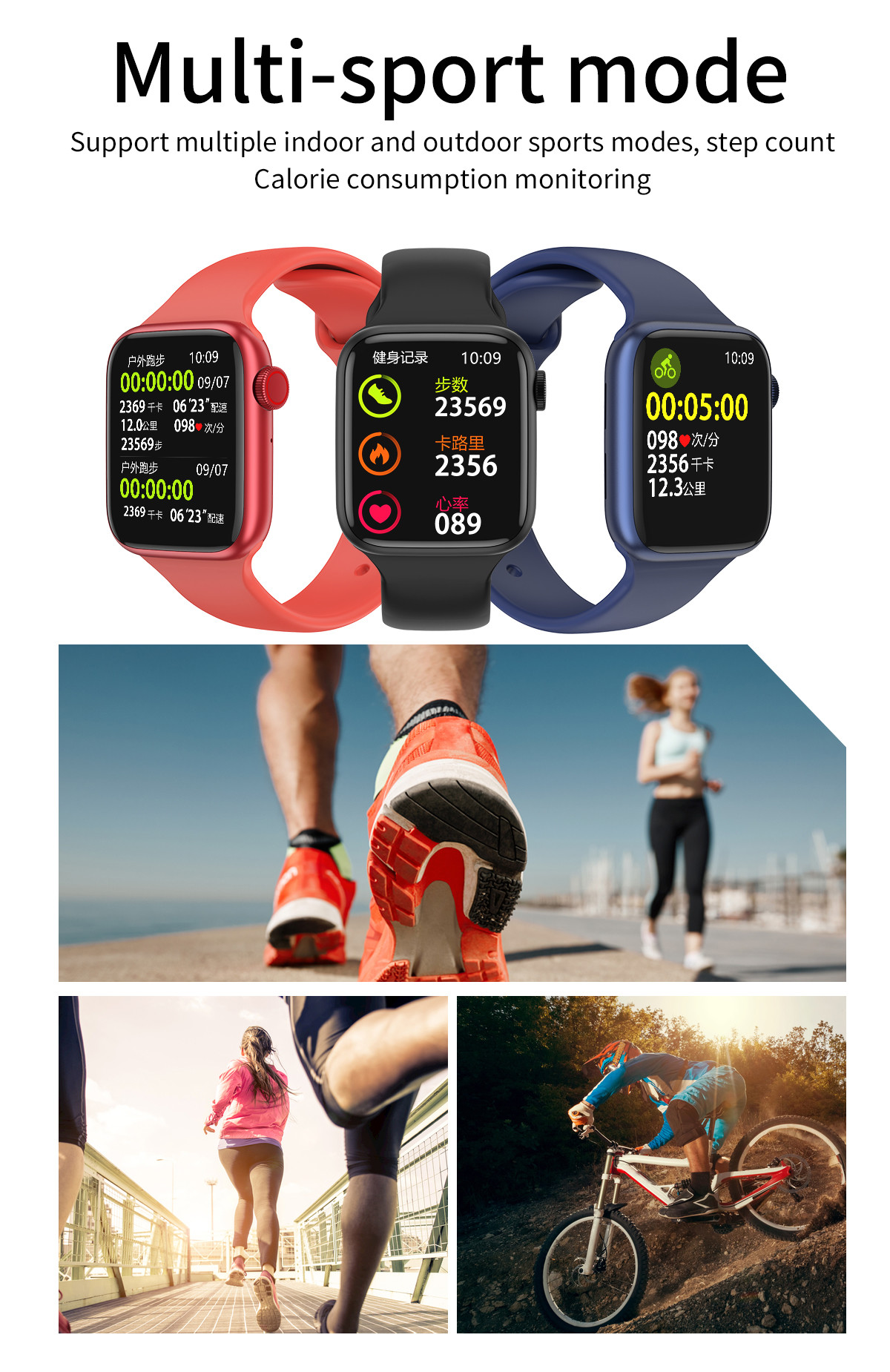 AW9 Smart Watch 1.75inch IPS Android Waterproof Smart Watch With Alarm Clock Reminder
