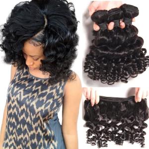 Quality Brazilian Bouncy Curly Hair Bundles Human Hair Weave Remy Hair Extensions Natural Color wholesale