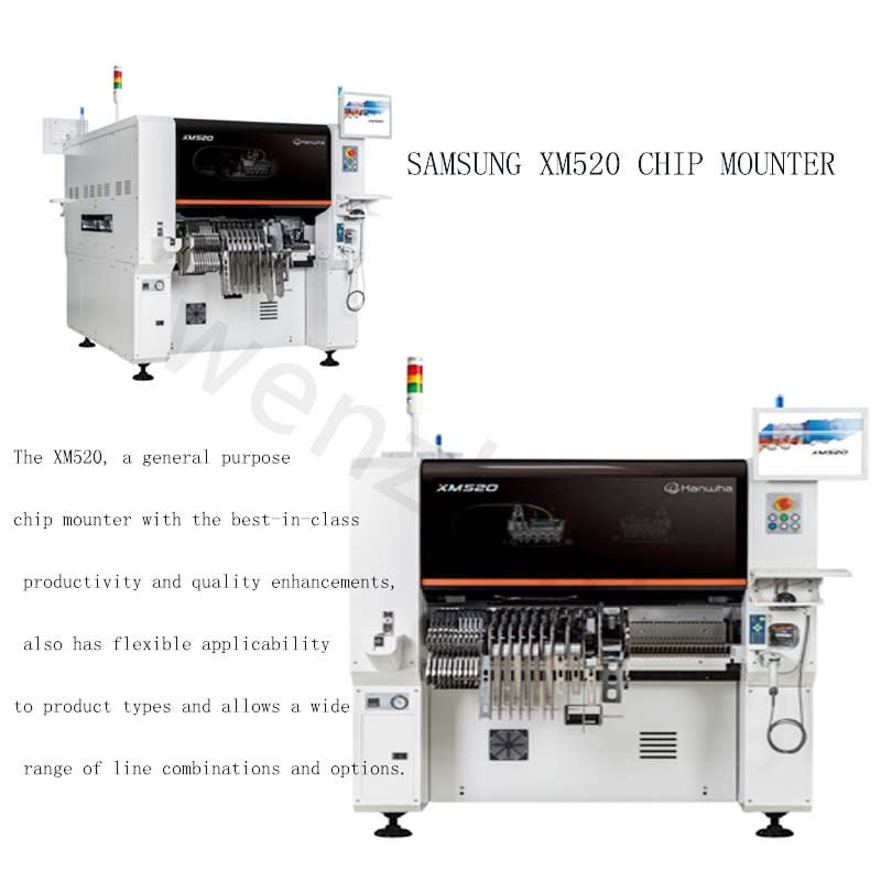 SMT SAMSUNG HANWHA XM520 Chip Mounter Machine For SMT PCB Assembly Line LED