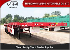 Quality Fudeng tri axles 40ft container shipping flatbed semi trailer wholesale