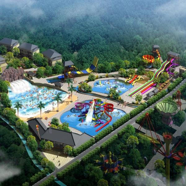 Eco Friendly Splash Park Design With Fiberglass Stainless Steel And Concrete