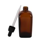Thick Square Amber Glass Dropper Bottle 5ml 10ml 15ml 20ml 30ml 50ml 100ml