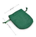 Green Fabric Drawstring Gift Bags Small Round Velvet Jewelry Bags