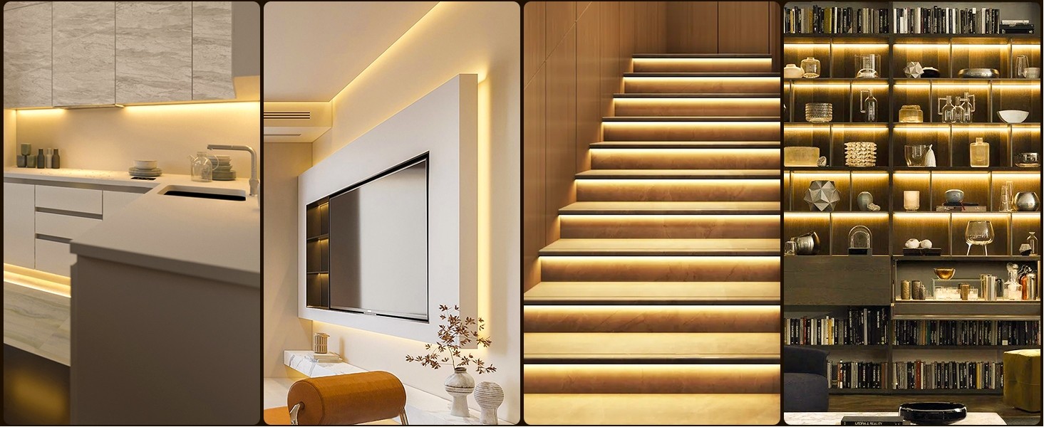 Ra 90 CCT LED Cob Strip Lights Series 32.8FT Dimmable 7.5W 8mm 10mm 840 LEDs