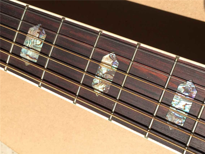 Wholesales custom 41" 45D 20 frets solid Top Real peral inlay acoustic guitar with colorized shell edge