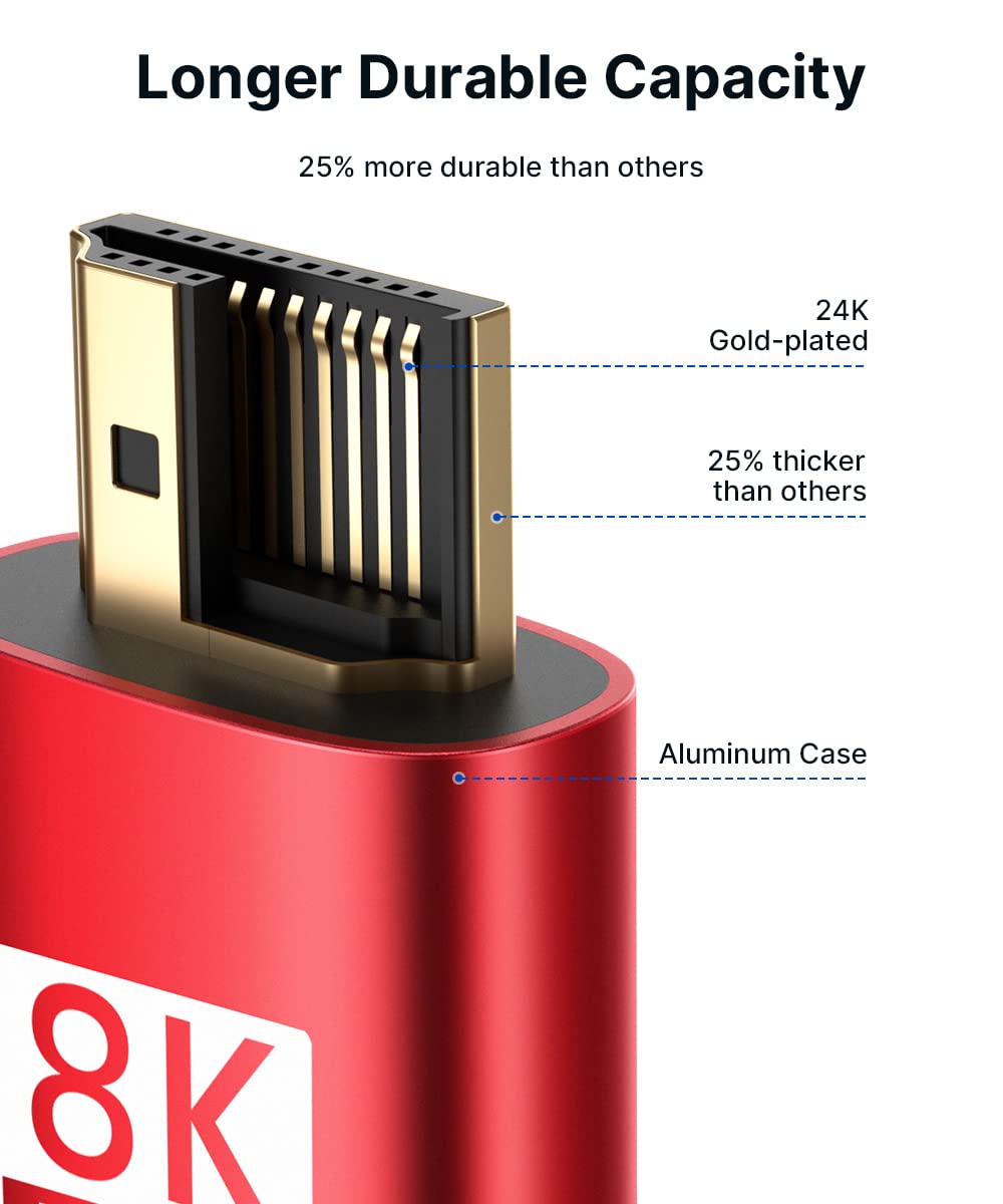 High Speed HDMI Video Audio Cable 4K 120Hz 8K 60Hz with Bare Copper Wire Core Material