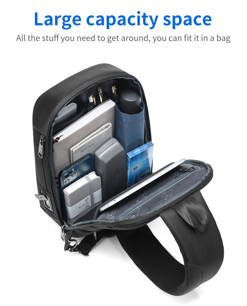 New custom logo Shoulder bag multifunctional waterproof anti theft chest bag men sling bag