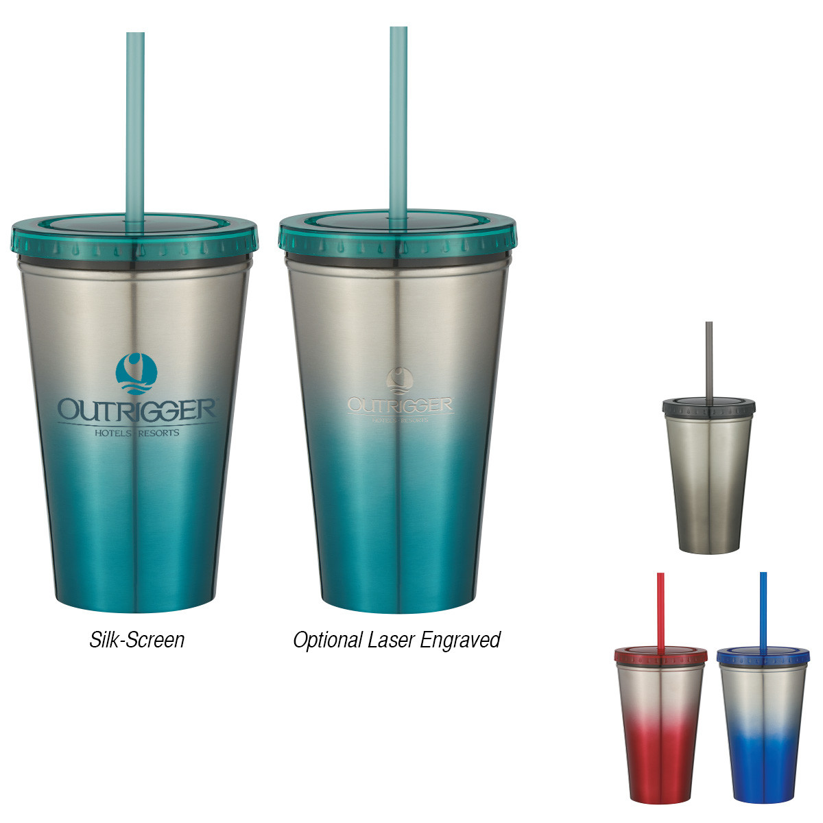 Colorful Stainless Steel Tumbler Bottle With Lid And Straw Eco Friendly