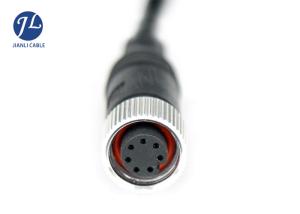 Quality 7 Pin Connector M12 Extension Cable Black PVC Shielding For 12V 24V Car Camera wholesale