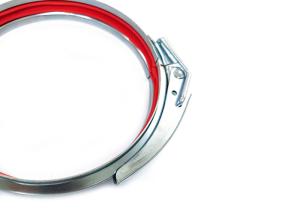 Quality Duct Fittings 150mm Galvanized Pipe Clamp With Handle And Gasket wholesale