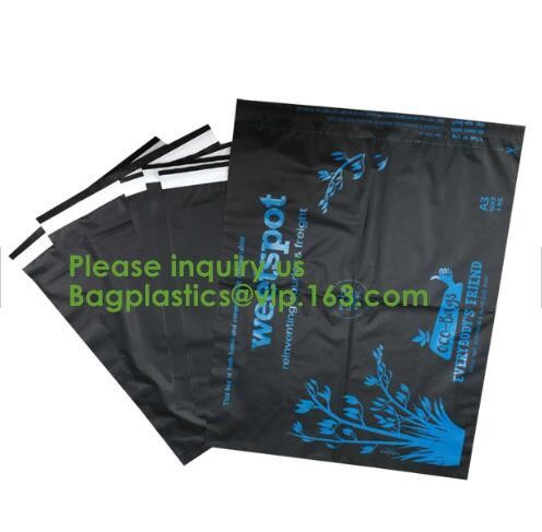 Biodegradable compostable plastic courier shipping envelope custom 10x13 matte black poly mailers bag bagplastics bageas
