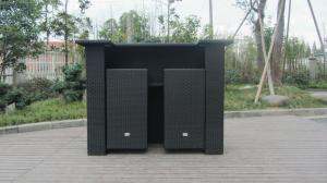 Quality Contemporary Black Resin Wicker Bar Set For Outdoor Beach Bar wholesale