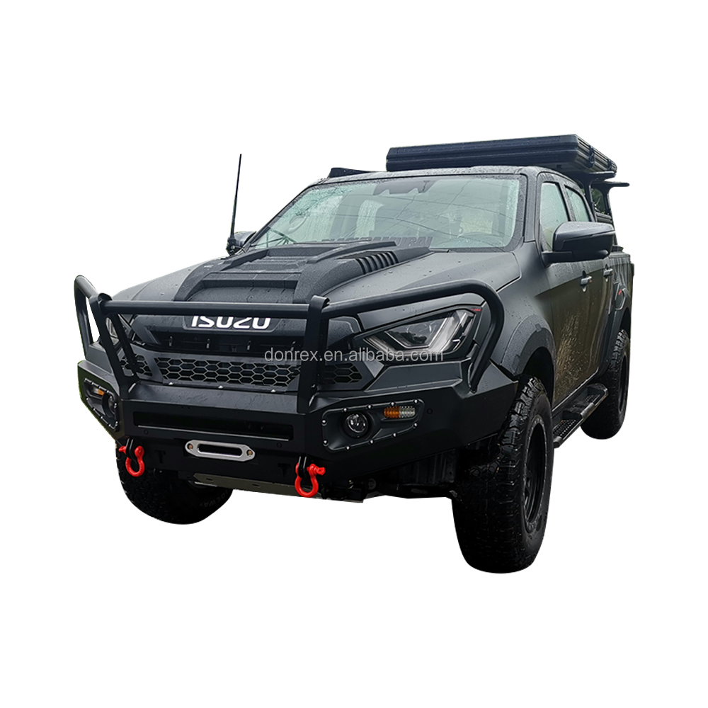 Install Original Car Hole Off Road Steel Heavy Duty Winch Bumper Guard for ISUZU Dmax