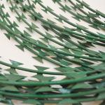 Green Painted Razor Barbed Tape Anti Climbing Weather Resistant Durable