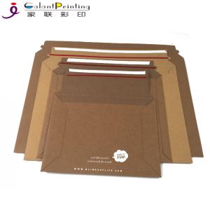 Quality Rigid Cardboard Flat Kraft Mailer Envelopes Printing Services Matte Lamination wholesale