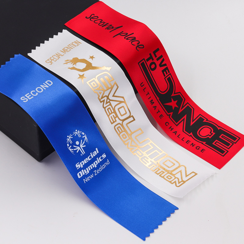 2 Inch Width Custom Logo Ribbon , Single Face Personalized Satin Ribbon