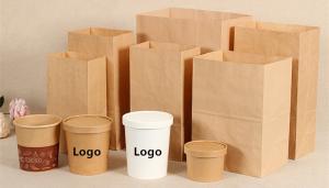 Quality FSC Kraft 120*57*160mm Take Out Paper Bag wholesale