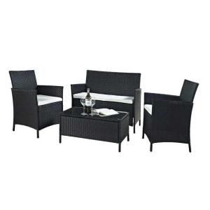 Quality 4 Pieces Rattan Wicker Outdoor Furniture Sofa Patio Set With Cushion wholesale