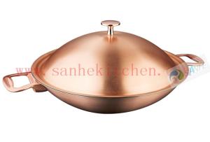 Quality Titanium cooking wok,thickness 1.5mm and diamter 36cm wholesale