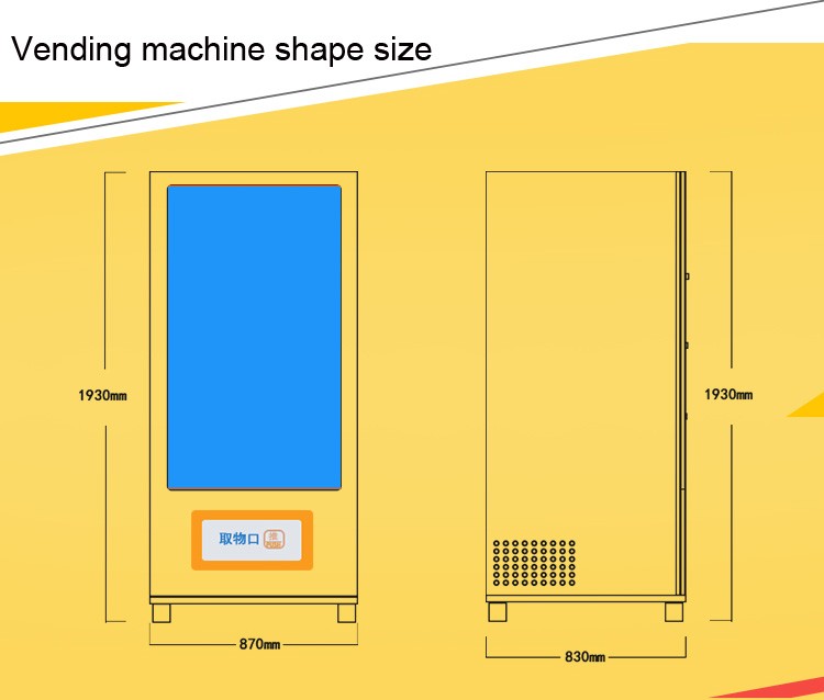 55 Inch Touch Screen food Vending Machine Eye Catching High Tech with smart system