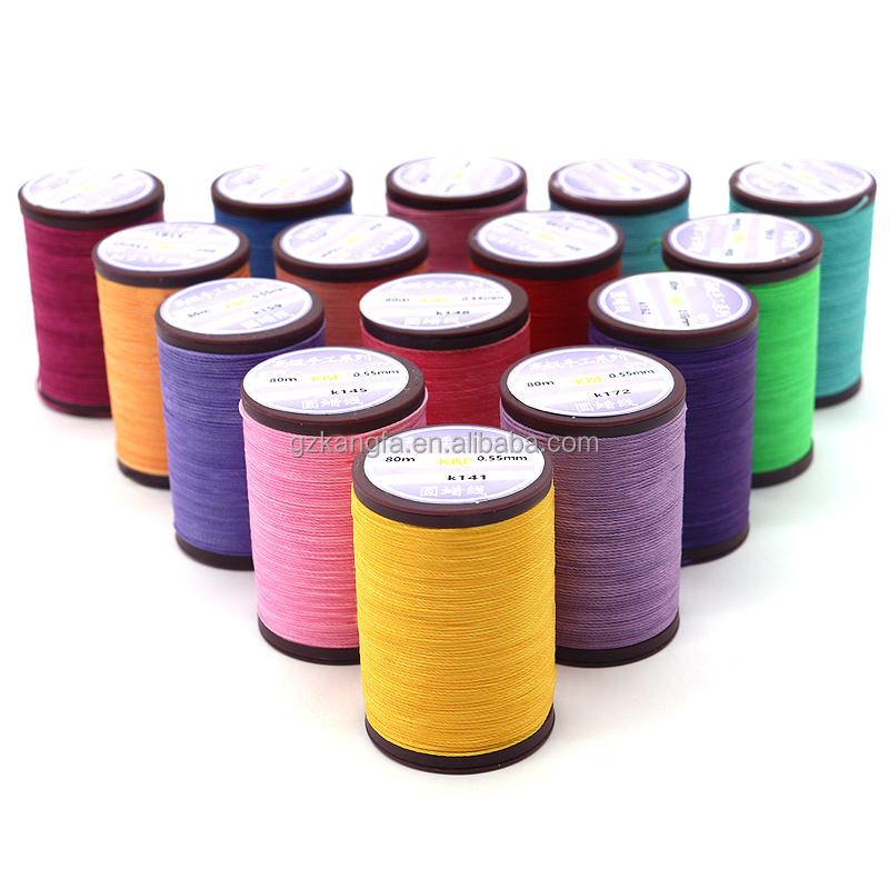 36g 0.55mm High Strength Cored Sewing Thread for Leather Sewing 80m Polyester Round Waxed Thread
