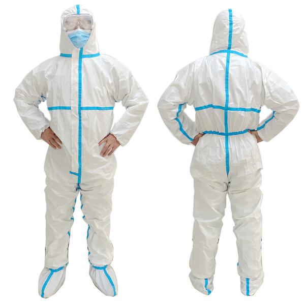 Non Woven Type 4 5 6 Hooded Microporous SF Disposable Protection Clothing With