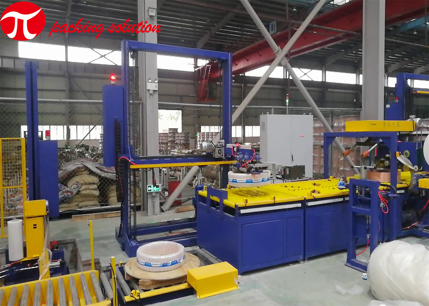 Vacuum Chuck Wire Coil Wrapping Machine Automatic Horizontal 800mm-1500mm OD