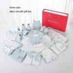 Wholesale newborn babies gift box pure cotton clothing 24pcs Layette sets casual