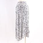 Snow Black Art Print Tencel Satin Ladies Maxi Skirts
