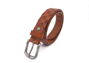 Quality Embossed One Piece Full Grain Leather Belt With Alloy Buckle wholesale
