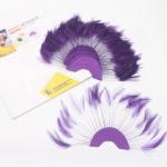 Stripped Heckle Feather Fan , Goose Hand Held Feather Fans For Decoration