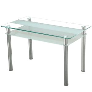 Quality Rectangular Glass Dining Table With Aluminium Tube Legs 125×70×76CM wholesale
