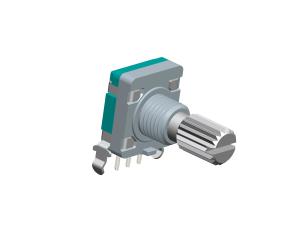Quality EC11 Incremental Rotary Encoder 15 Pulses , 30 Detent 10mA 5V DC Horizontal Mount Metal Shaft wholesale