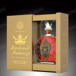 Custom Matt Gold Printed Logo Wine Gift Drawer Box For Brandy Whisky Packaging
