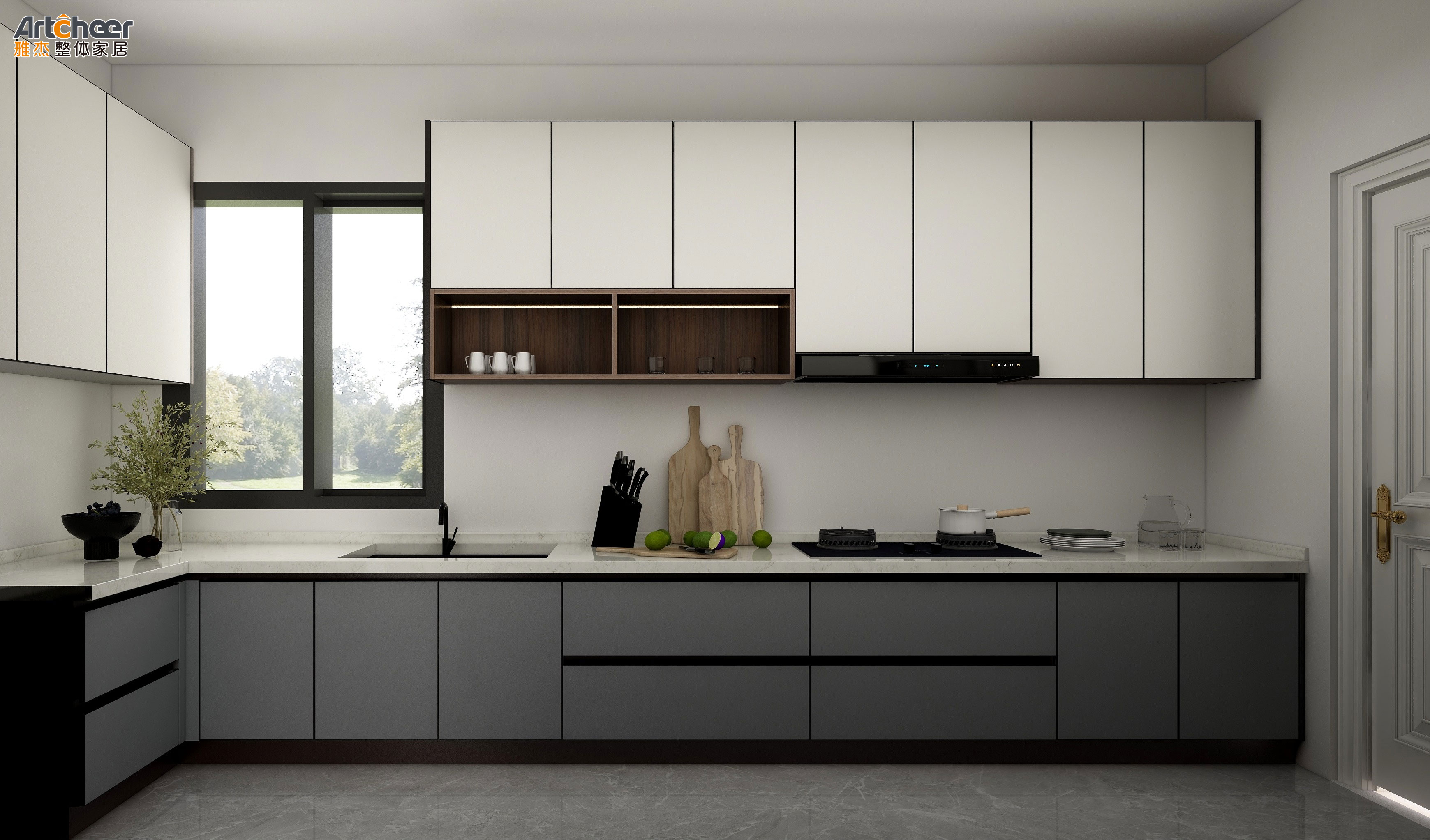 Full Bullnose Countertop and RTA Classic Style Modular Cabinets Upgrade Your Kitchen