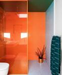 Colored Frameless Shower Enclosure Orange Green Frameless Shower Glass