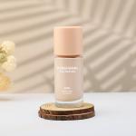 Round Empty Liquid Foundation Bottles With Pump Cap Glass Skincare Packaging