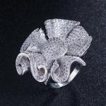 Hot Sale CZ Flower Ring CZ Gold Ring For Women Fashion Zirconia Ring Wedding