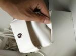 Small Crossbody bag with purse and tassel onside classic white colour for women