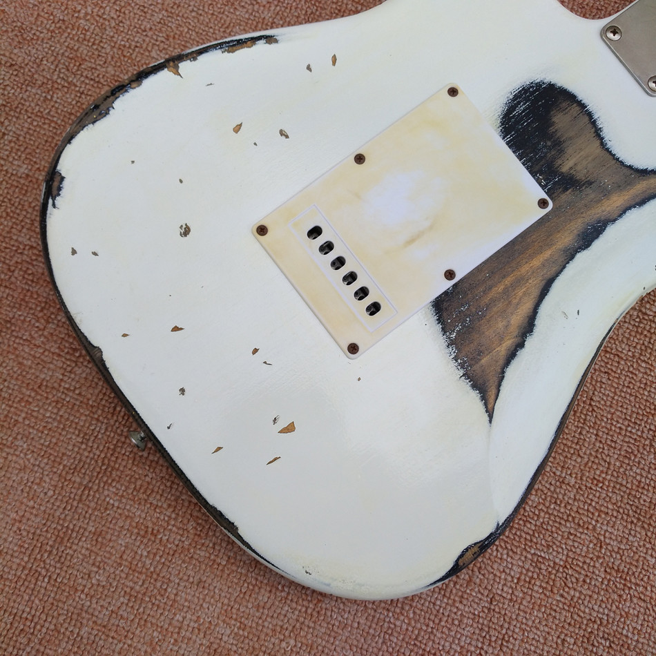 New style high quality relic remains ST electric guitar, handmade ST aged relic electric guitar