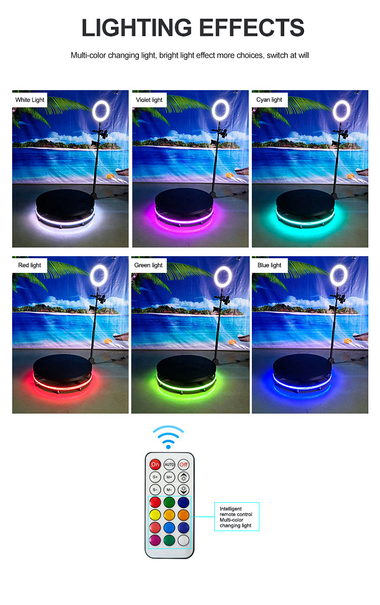 68cm User Friendly 360 Camera Photo Booth With Metal Glass Design And Internal Storage