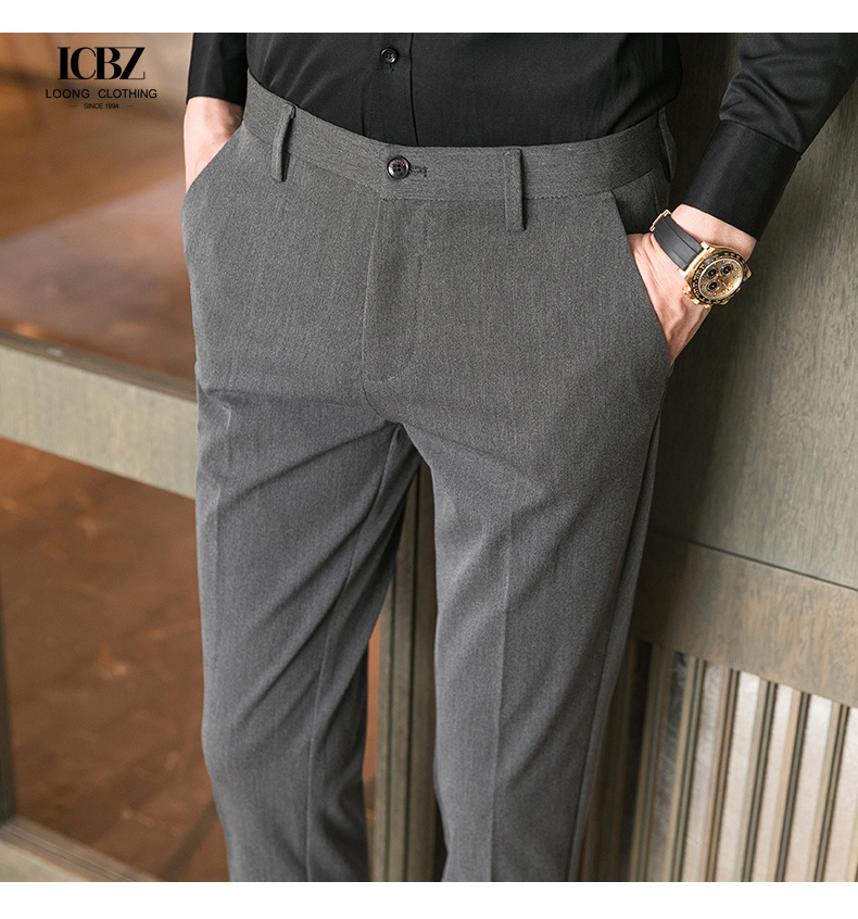 Solid Color Business Casual Wear Formal Suit Pants Formal Plus Size Men's Pants Trousers
