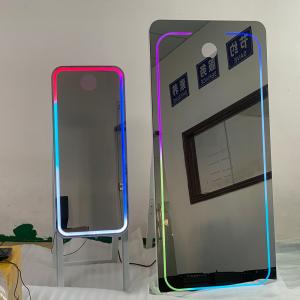 Quality Touch Screen 65 Inch Selfie Mirror Photo Booth Atmosphere Lamp For Weddings wholesale
