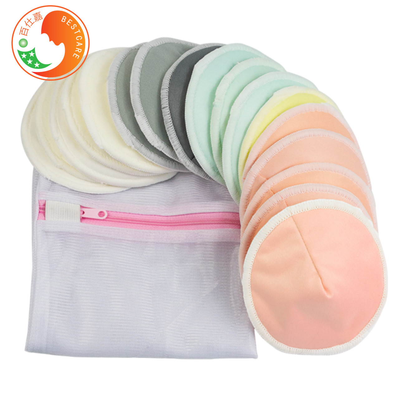 Round Shape Washable Breast Pads Nursery Customize Cotton Breast Pads