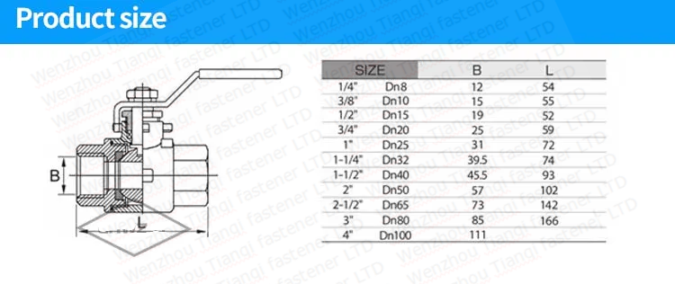Customized PTFE Seal High Pressure Diaphragm Structure 1/4 Inch Stainless Steel 316 Ball Valve for Port Size ISO9001 Certified