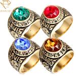 Steel Metal Gold Navy Men Custom Military Rings