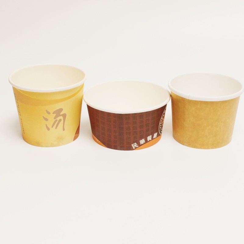 Disposable Fast Food Packaging Take Away Container Paper Soup Cup/ Paper Noodle Cup With Lid