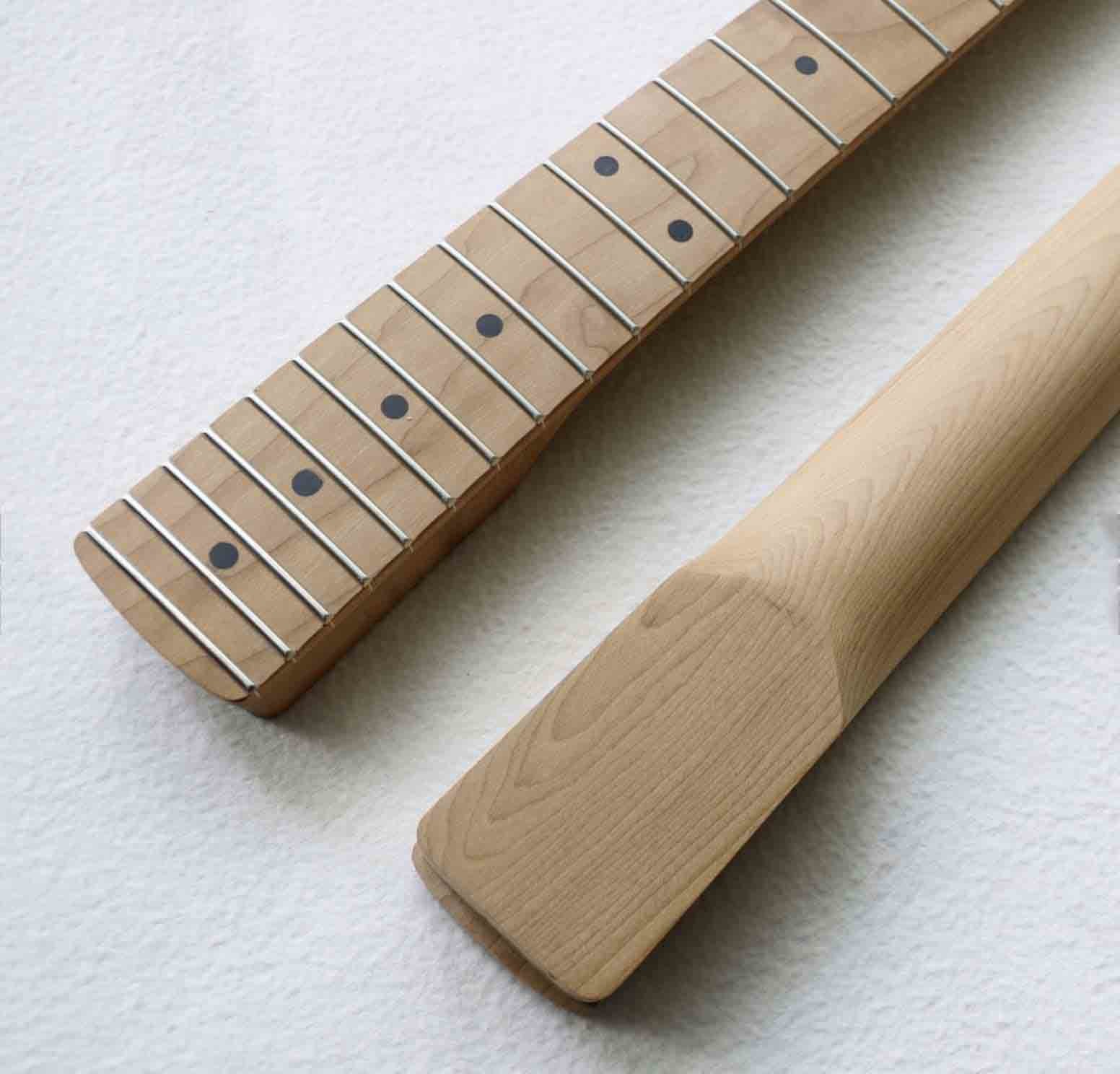 Custom Grand 22 Fret Roasted Maple Electric Guitar Neck for Handmade Tele Guitar Kits Gloss Finished with Bone Nut