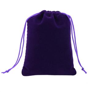 Quality Purple Soft Velvet Drawstring Jewelry Bags , Wedding Gift Pouches wholesale