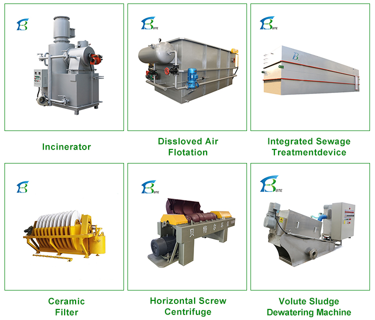 Food Beverage Wastewater Treatment with Rotary Drum Type Screen Filter 80-150cbm/hour
